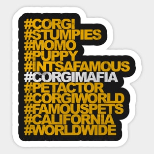 Corgi Mafia "The Hashtag Tee" Sticker